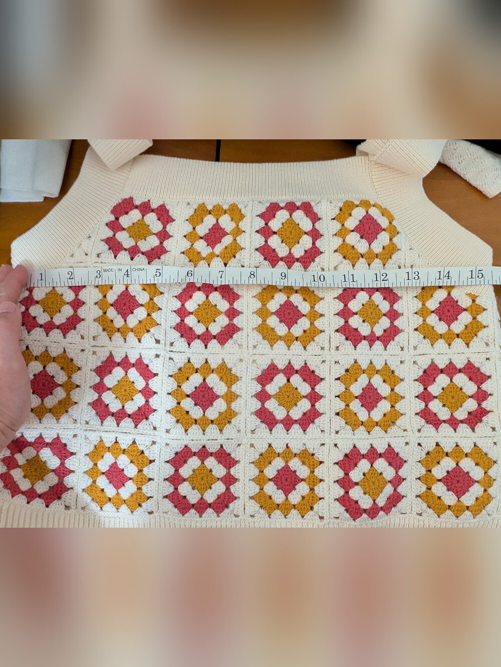 NWT Sezane Ayumi Jumper Ecru/ Ochre/ Vintage Pink - Size S - Picture 6 of 6